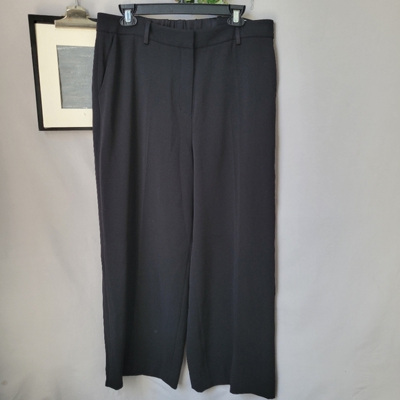 The Fold London Clever Crepe Adelaide Wide Leg Trousers Black UK 14 US 10 - Picture 2 of 11
